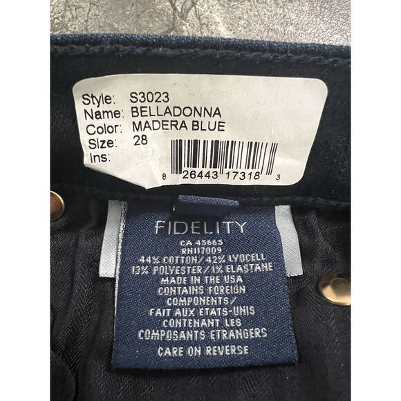 Fidelity Women's Belladonna Mid Rise Bootcut Straight Leg Denim Blue Jeans Sz 28 - Picture 8 of 11